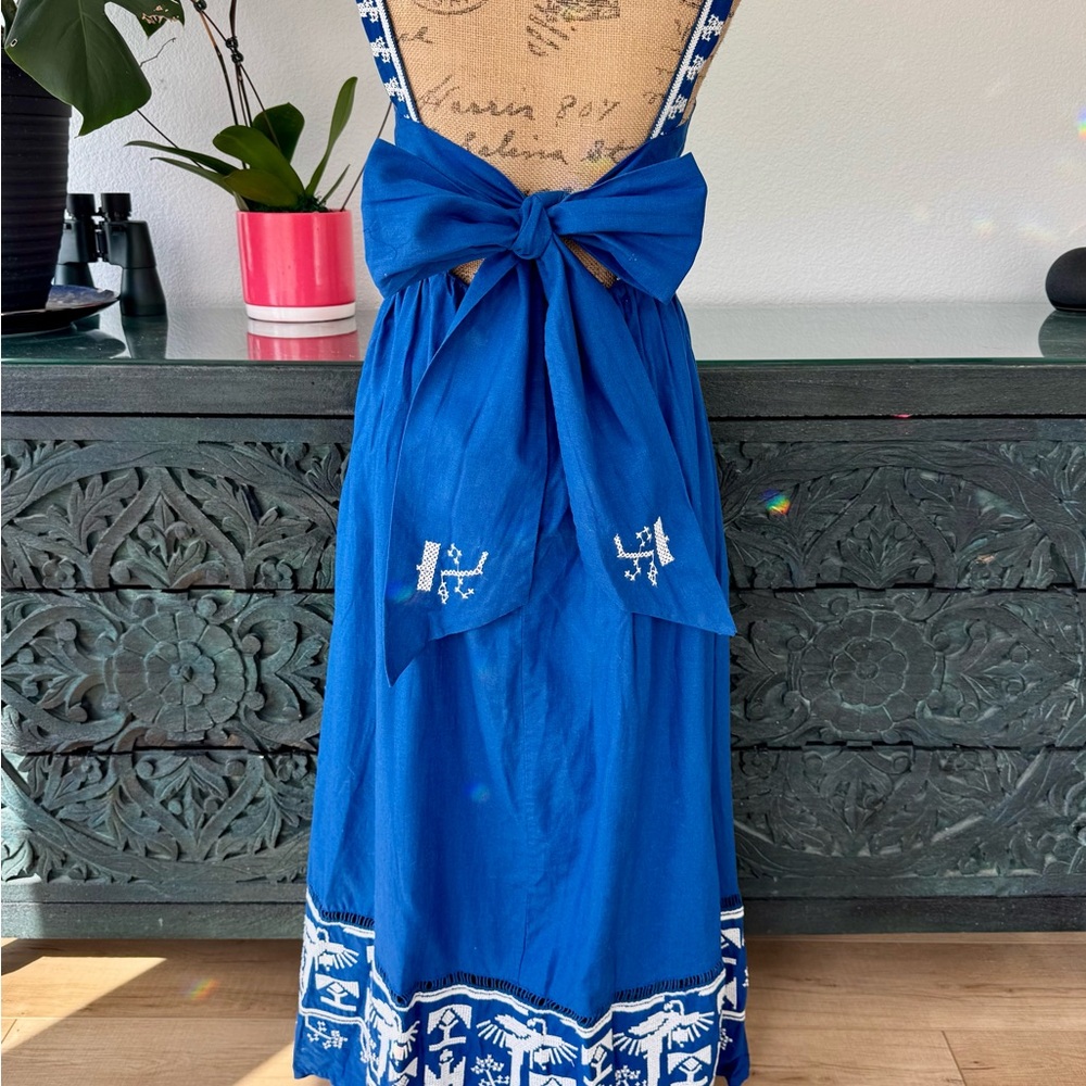 FARM Rio Blue Embroidered Maxi Dress - Picture 3 of 10